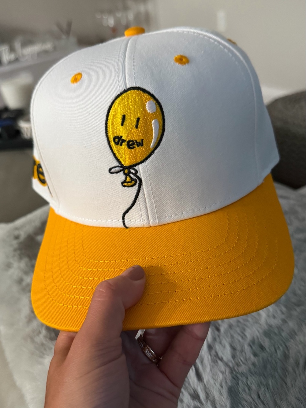 DREW White & Yellow Balloon Logo Snapback Hat